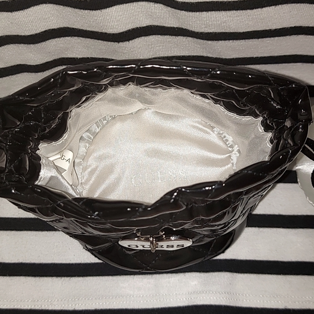 Guess Patent Leather Quilted Drawstring Bag - Picture 4 of 8